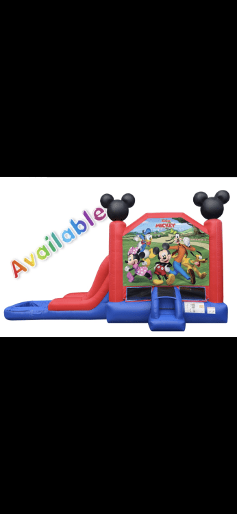 MICKEY MOUSE AND FRIENDS BOUNCY HOUSE COMBO WITH SLIDE