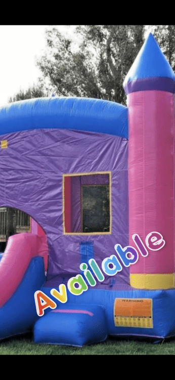 PINK PURLE AND BLUE BOUNCY HOUSE